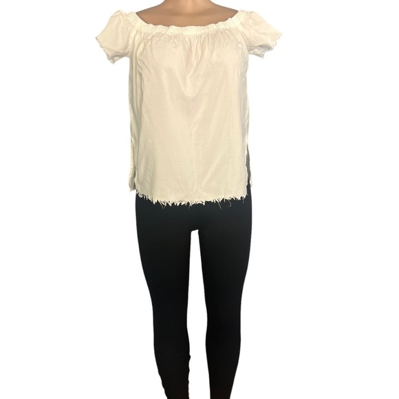 Cloth & Stone Frayed Short Sleeve Blouse - Picture 1 of 9